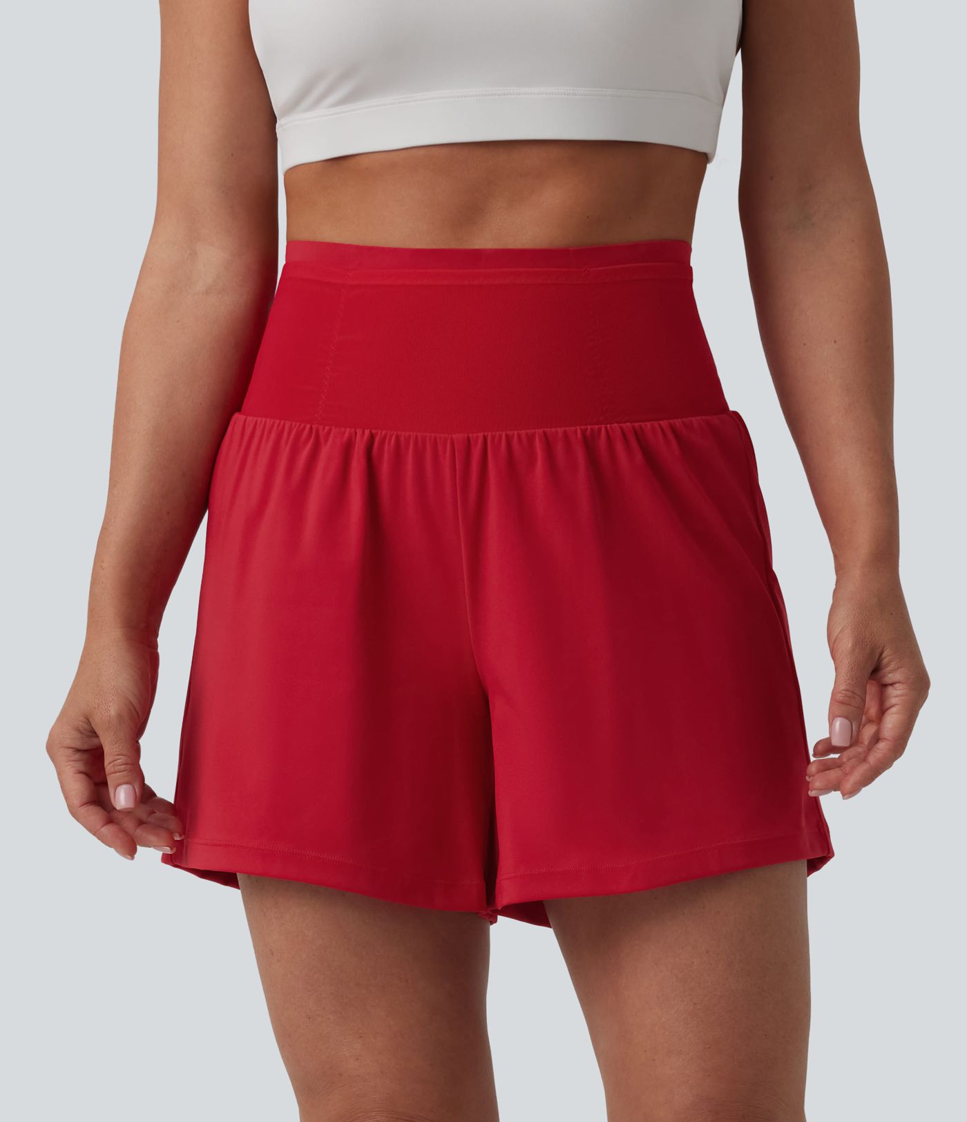 Short de yoga 2-en-1 SoftlyZero™ Airy gainant taille haute effet frais InstantCool avec poches