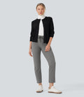 Pantalon de travail ajusté 7/8 repliable taille haute avec cordon de serrage Halara Flex™ DayStretch avec poches