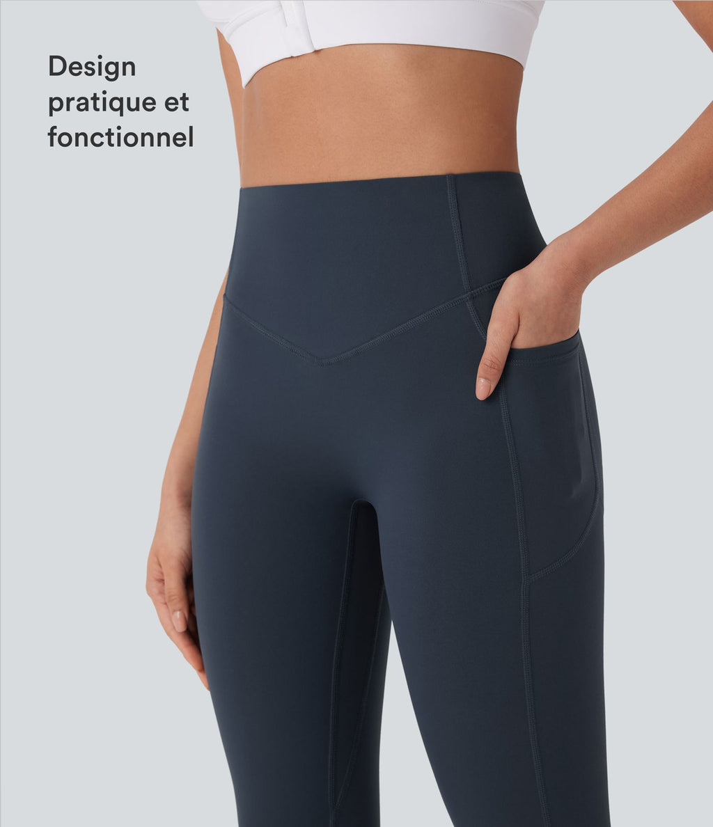 Legging de yoga gainant galbant taille haute avec fronces et poches Halara UltraSculpt™