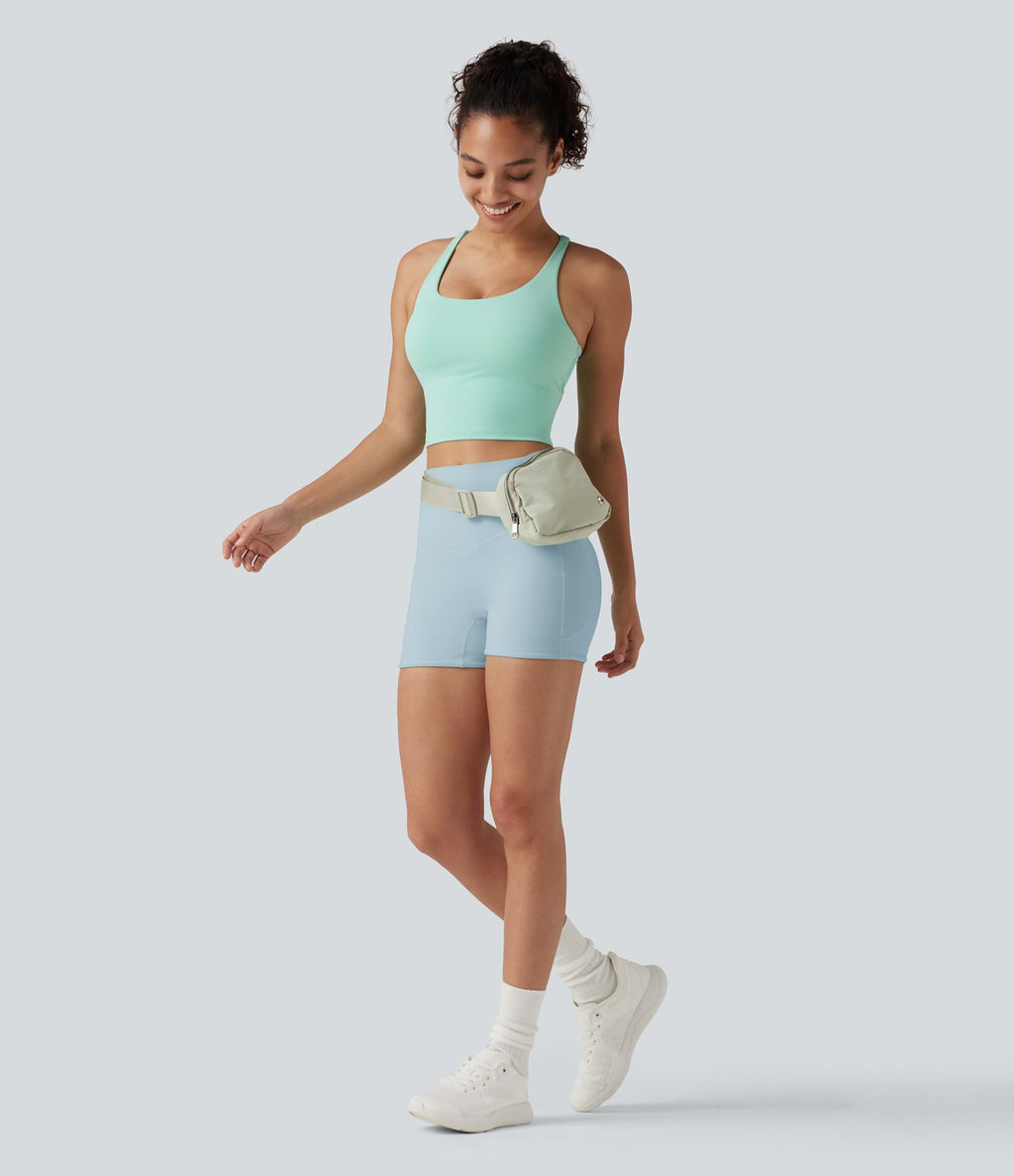 Short cycliste d’entraînement Halara UltraSculpt™ 8cm taille haute gainant avec poches