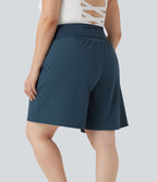 Bermuda de yoga grande taille SoftlyZero™ Airy taille haute effet frais InstantCool avec poches