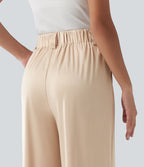 Pantalon tailleur Halara Flex™ large satin taille haute avec poches
