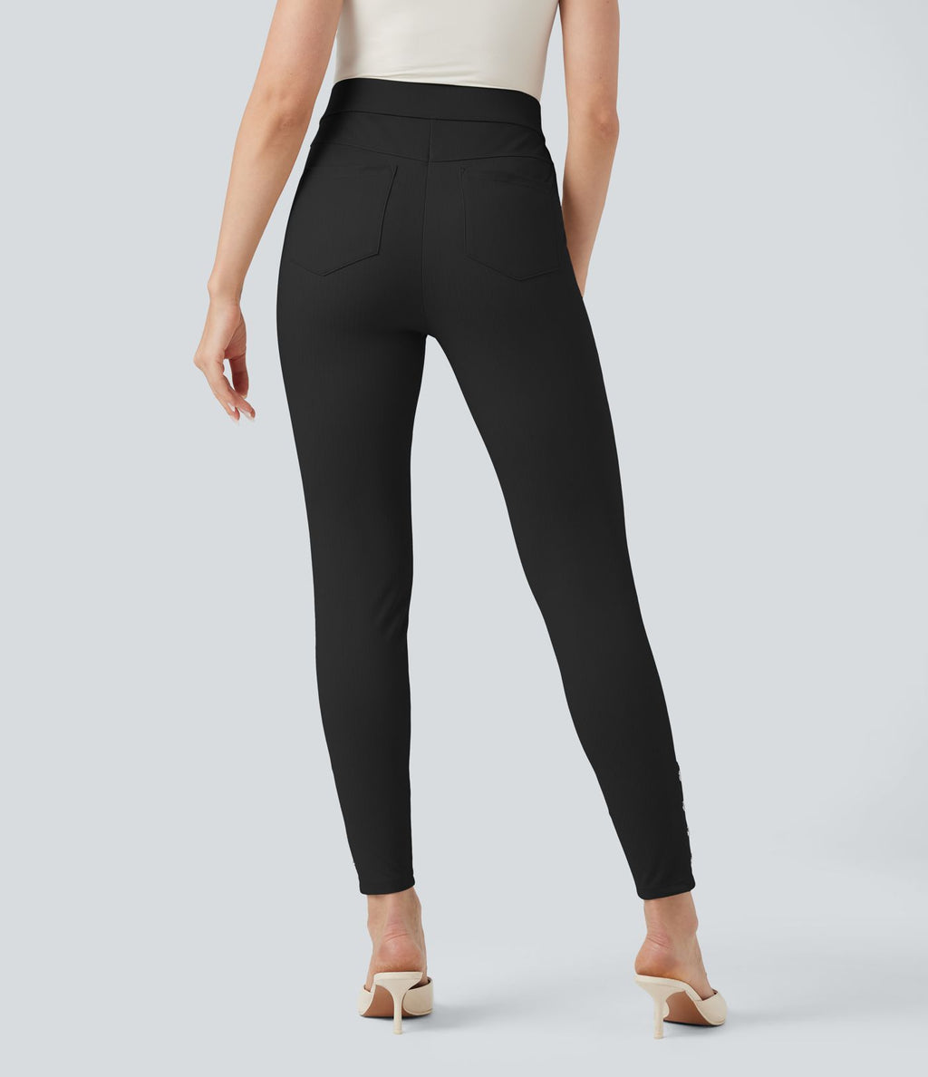 Pantalon tailleur skinny Halara Flex™ gainant taille haute chevrons avec poches