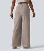 Pantalon ample taille haute avec cordon de serrage et poches