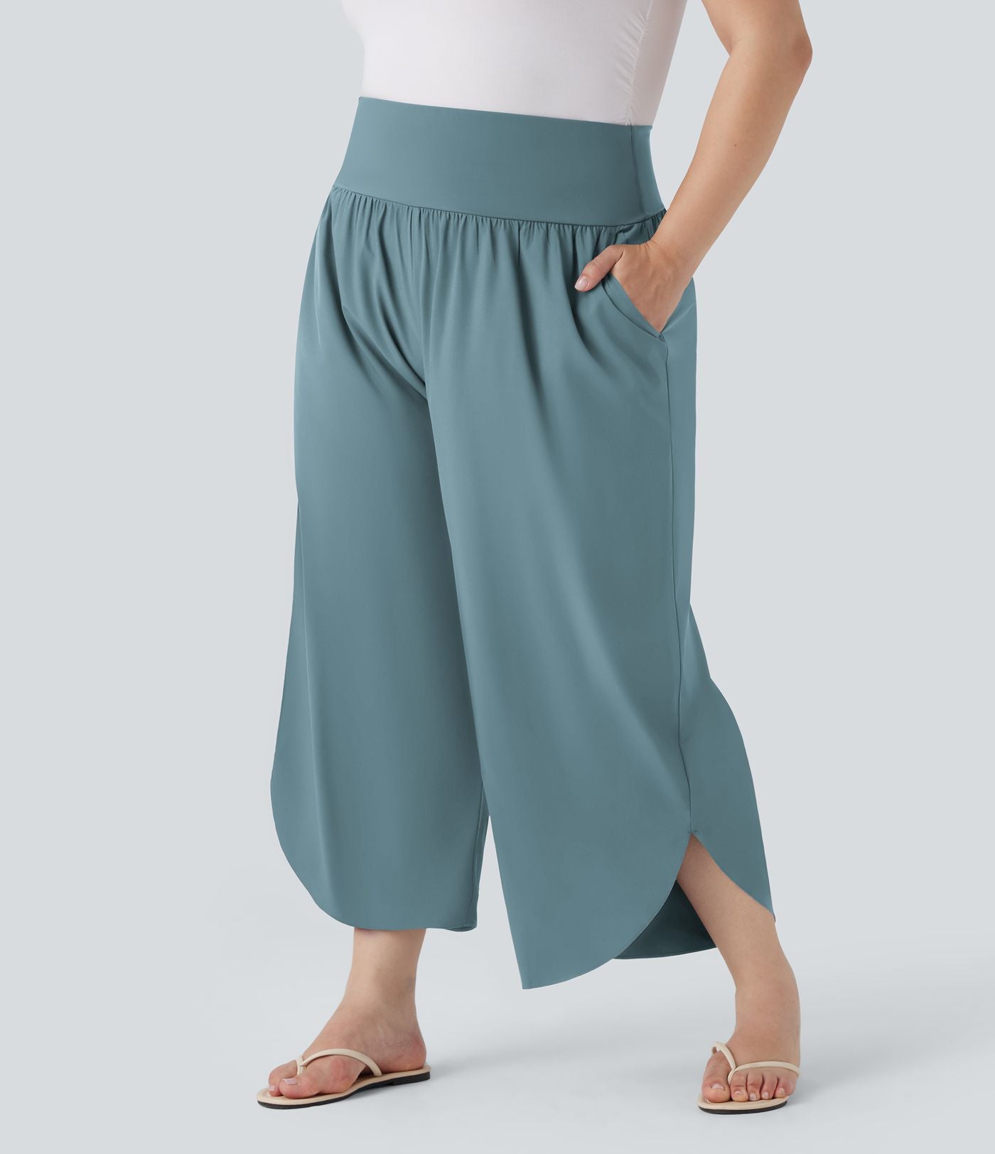 Pantalon tailleur gainant taille haute avec poches Halara Flex™
