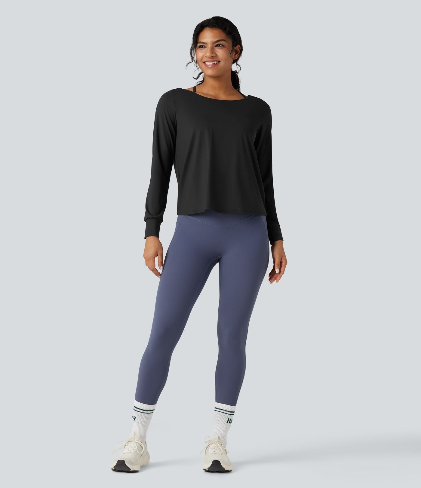 Top de sport yoga SoftlyZero™ Airy 2-en-1 découpe au dos toucher frais