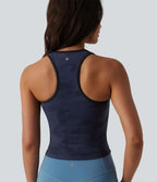 Halara UltraSculpt™ Débardeur de yoga dos nageur col U imprimé camouflage avec soutien-gorge intégré