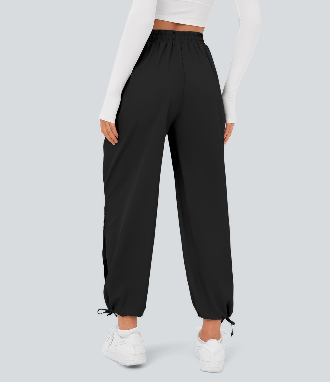 Breezeful™ Jogging Casual à Taille Haute avec Cordon de Serrage Poches Latérales Fente en Bas et Séchage Rapide