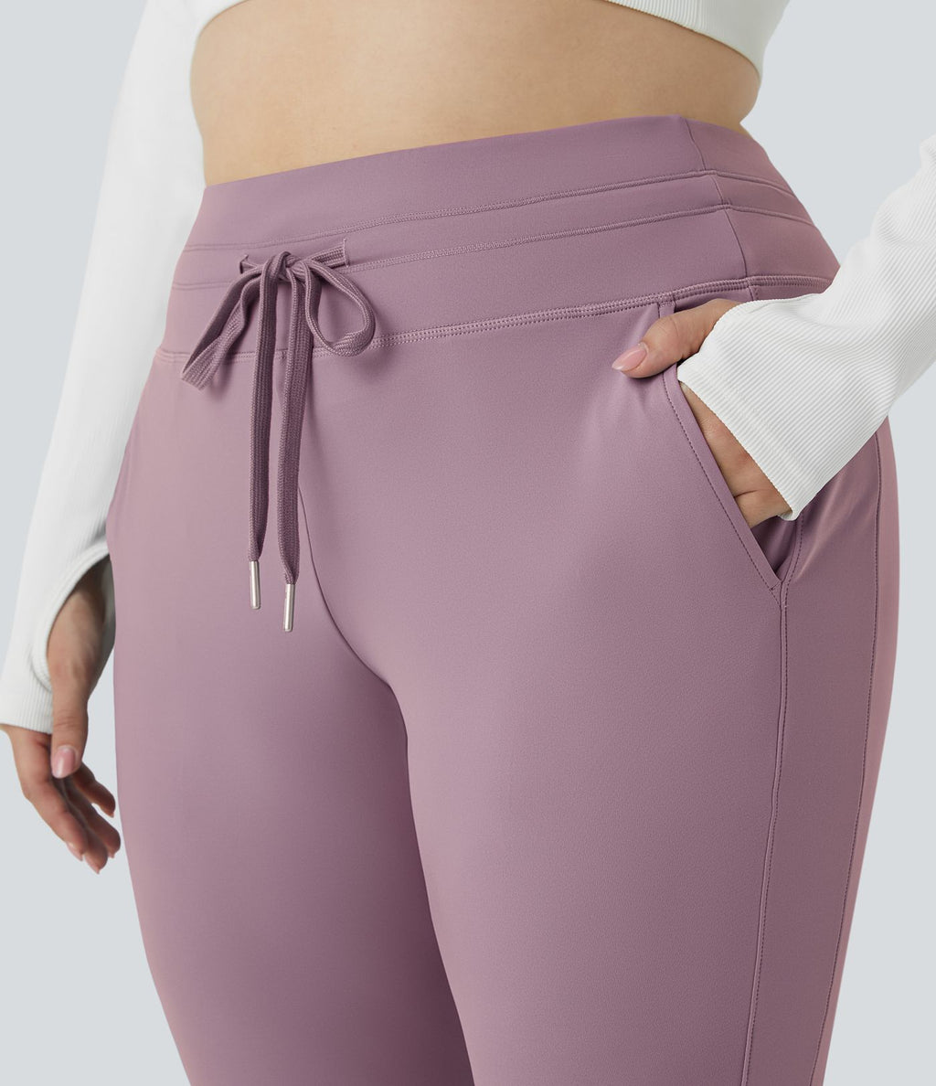 Jogging grande taille SoftlyZero™ Airy taille haute avec cordon de serrage poches latérales longueur complète effet frais InstantCool, protection solaire UPF50+