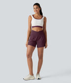 Short de yoga SoftlyZero™ Airy croisé taille haute 2-en-1 effet frais InstantCool 12,5 cm avec poches