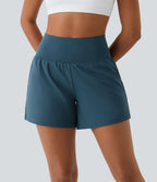 Short yoga 2-en-1 SoftlyZero™ Airy effet frais InstantCool taille très haute 12,5 cm avec poches, longueur allongée