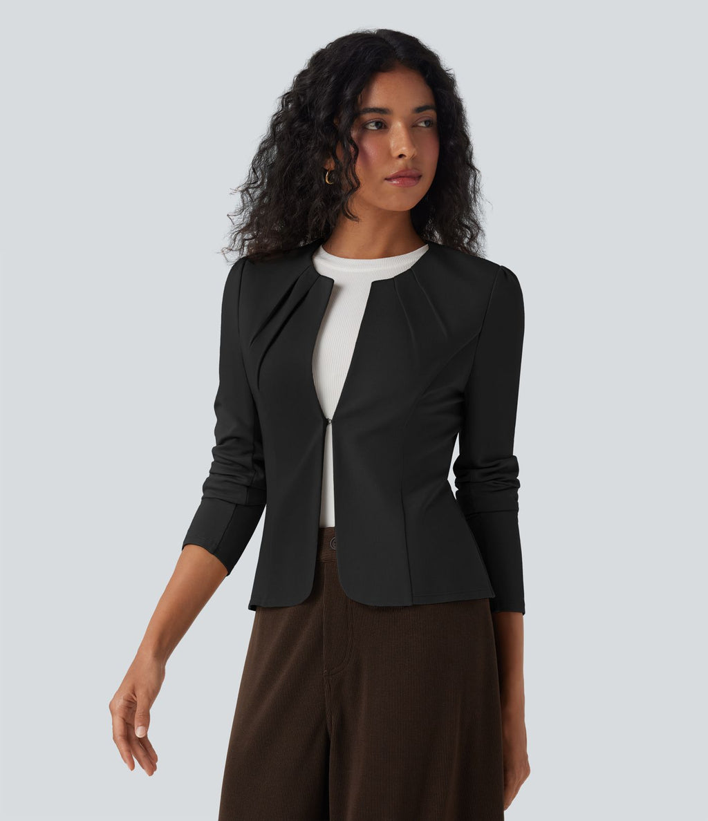 Blazer de travail col rond à agrafes