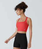 Débardeur yoga court SoftlyZero™ Airy col carré dos nu bretelles croisées effet frais InstantCool, bonnets A-C, protection solaire UPF50+