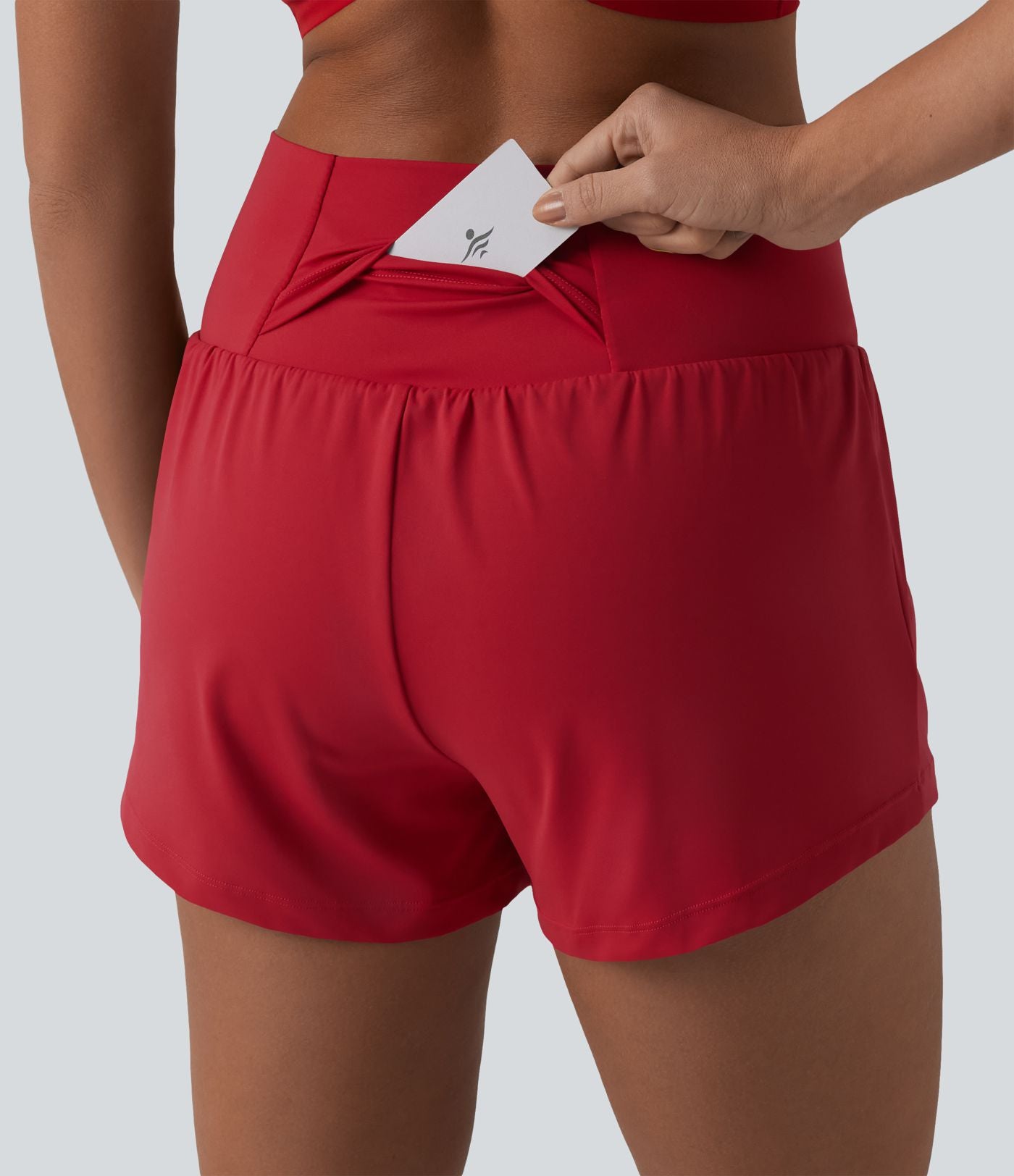 Short de yoga 2-en-1 SoftlyZero™ Airy croisé taille haute 7,5 cm effet frais InstantCool avec poches