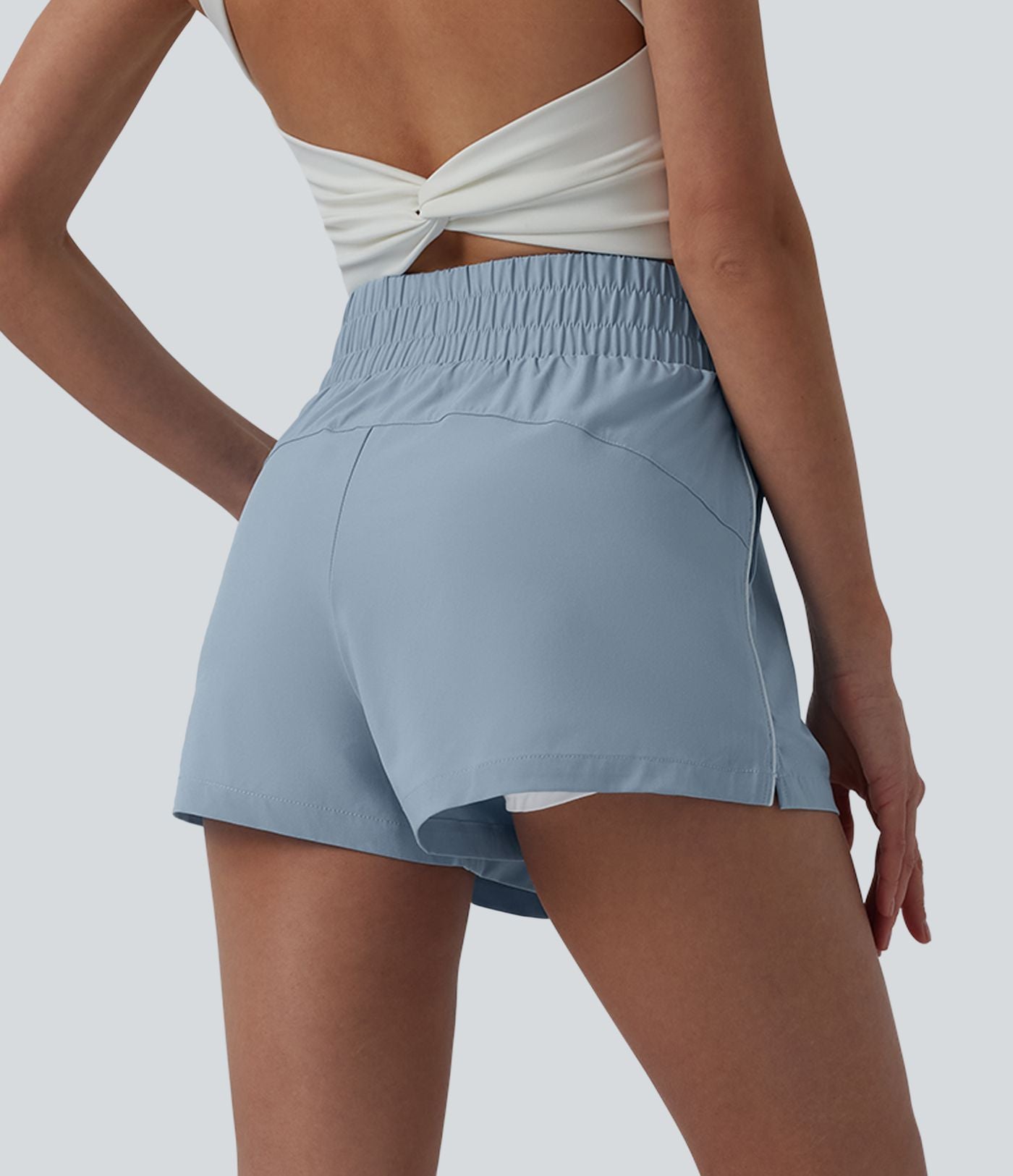 Short sport 2-en-1 taille haute réfléchissant à séchage rapide Breezeful™ avec poches