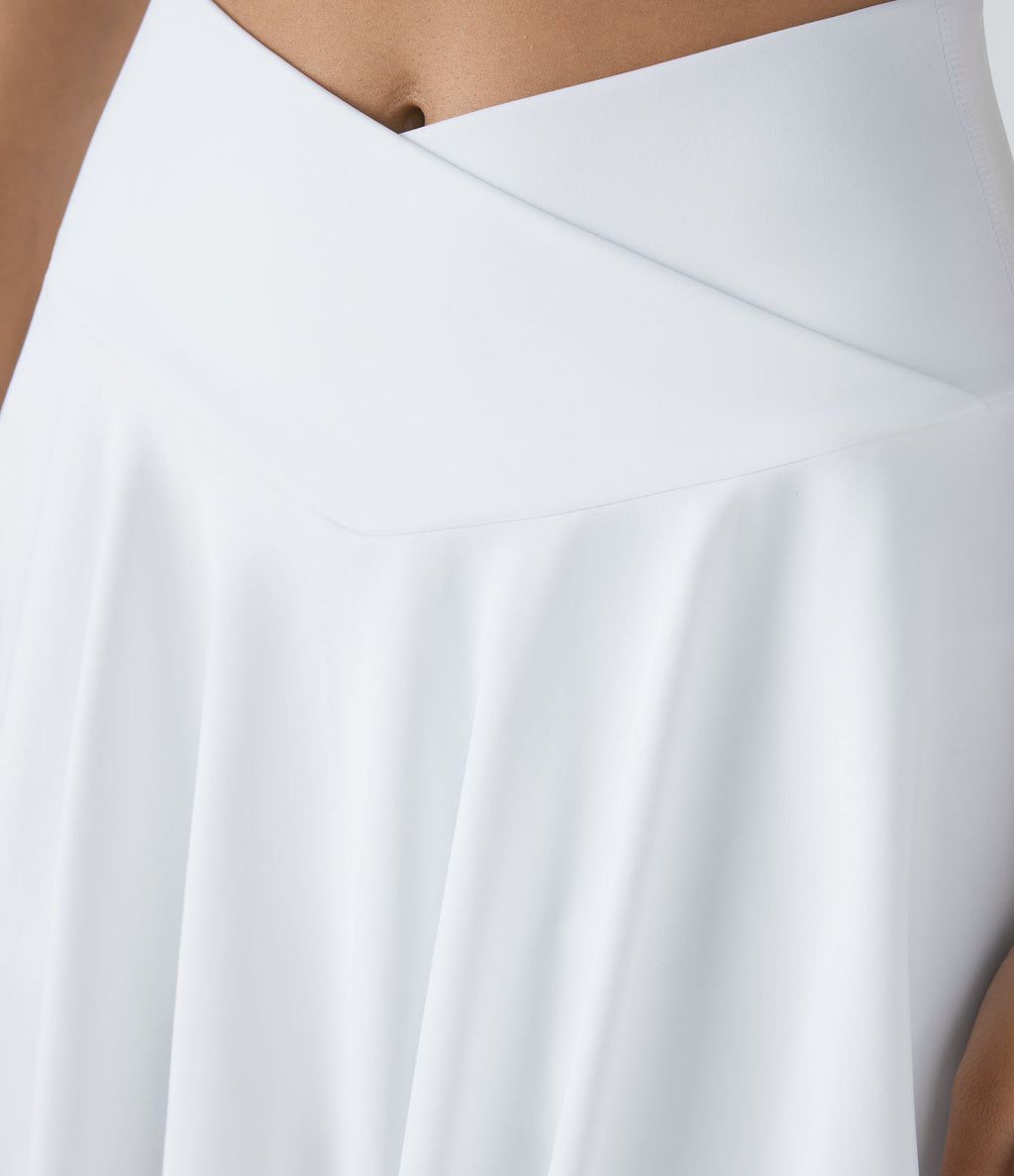 Jupe de tennis SoftlyZero™ Airy taille haute confortable 2-en-1 poches latérales croisées évasée effet frais