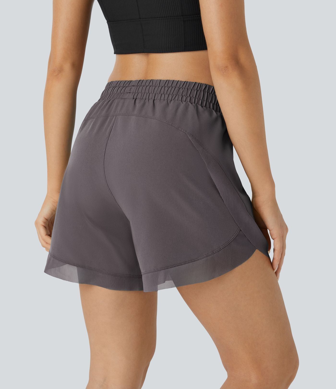 Short 12,5cm Running Fluide 2 en Taille Mi-Haut Cordon de Serrage Mesh Contrastant