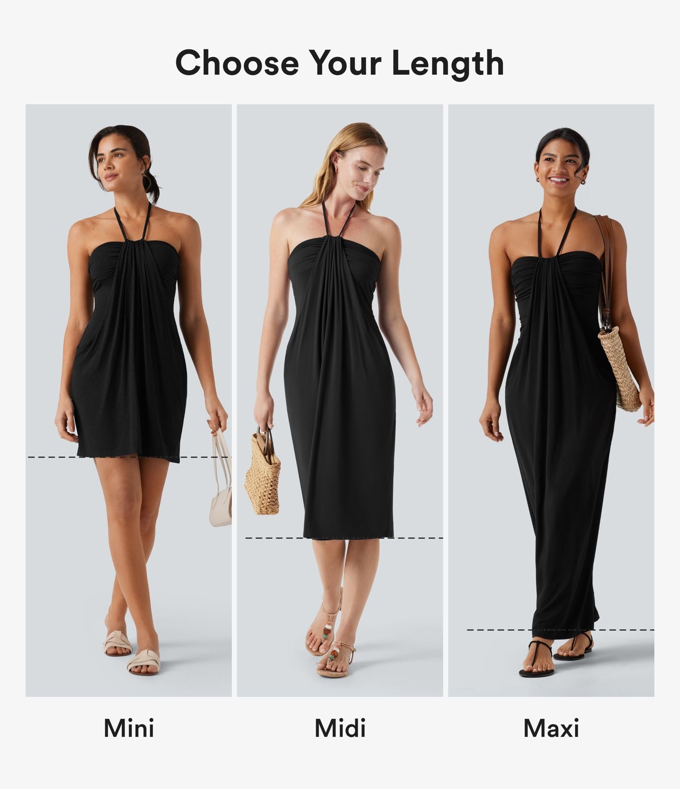 Robe longue dos nu col licou avec nœud et poches