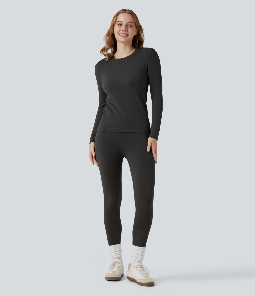 Legging 7/8 thermique gainant taille haute sans couture HeatCore OneForm Seamless Flow
