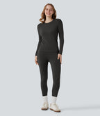Legging 7/8 thermique gainant taille haute sans couture HeatCore OneForm Seamless Flow
