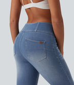 Jean Halara Flex™ skinny décontracté taille mi-haute zippé, effet ventre plat, avec poches