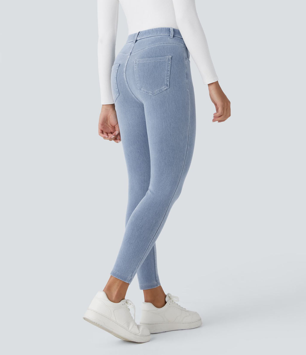 Leggings 7/8 de travail en denim taille haute avec poches Halara Flex™