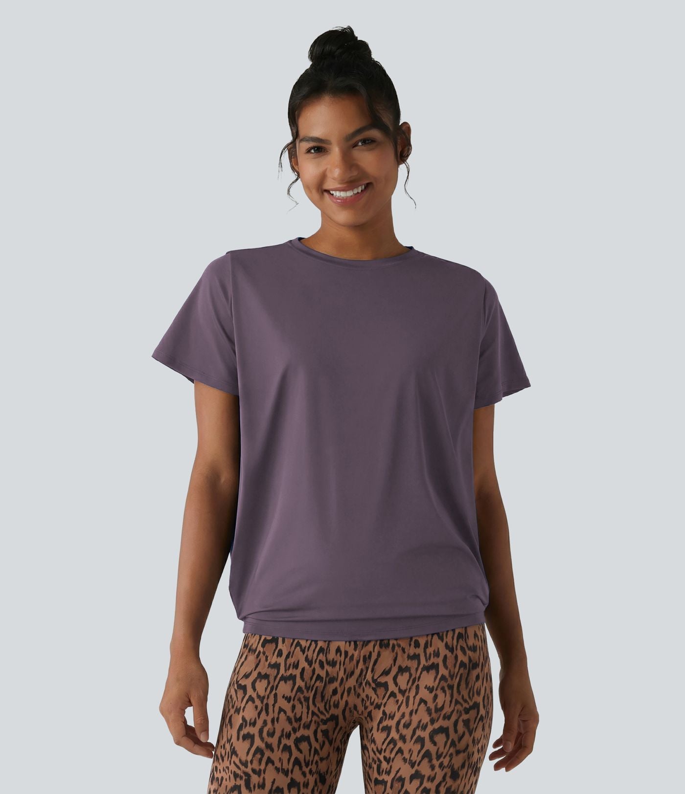 Haut de sport col rond manches courtes effet frais InstantCool avec fronces, protection solaire UPF50+