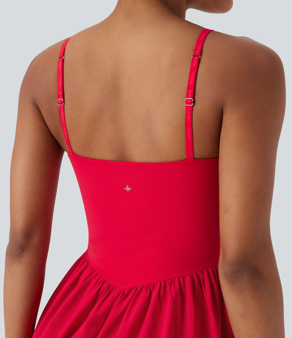 Robe de yoga courte 2-en-1 dos nu à séchage rapide Breezeful™ avec poches latérales - Easy Peasy Edition