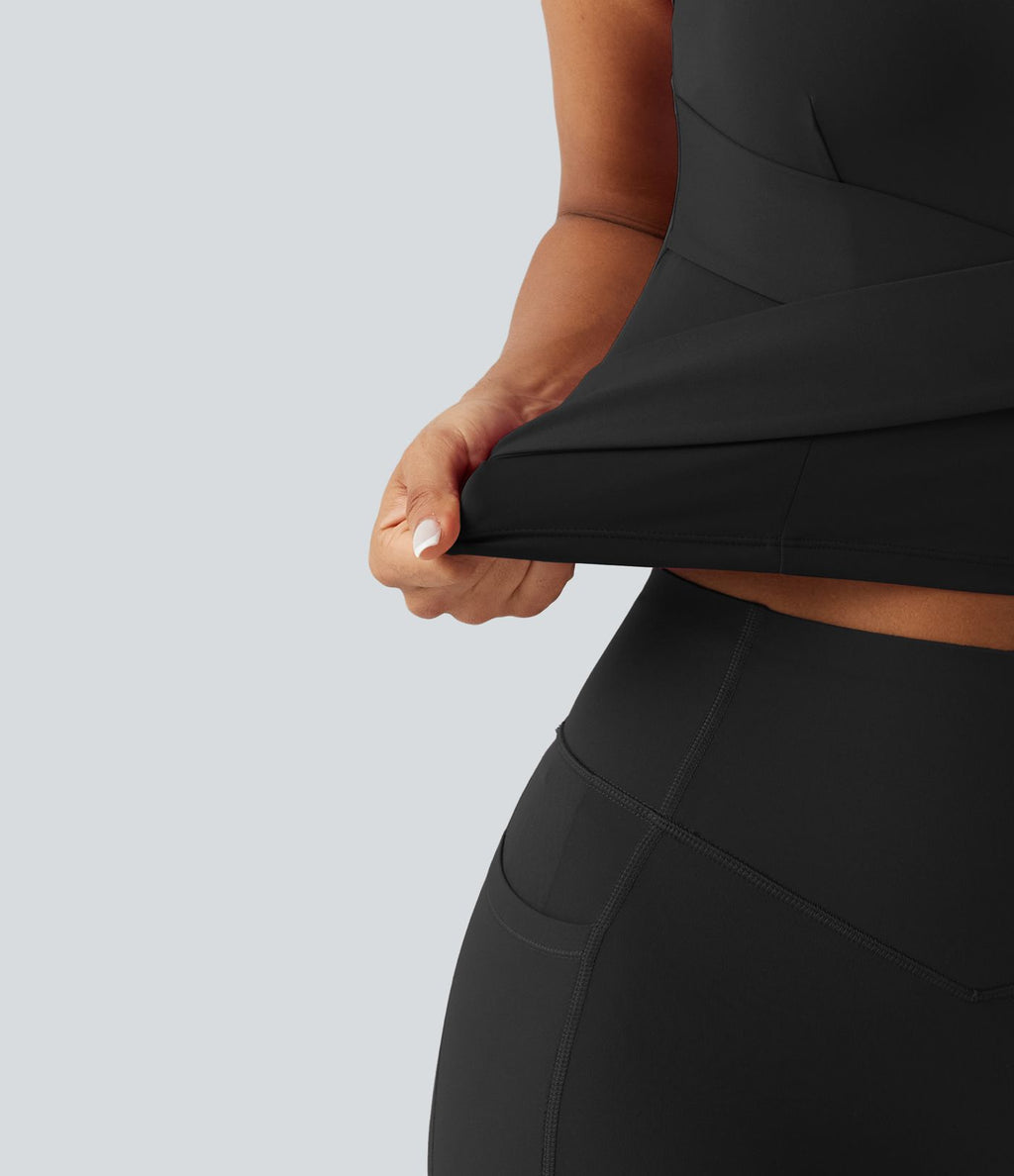 Débardeur de course SoftlyZero™ Airy col cœur croisé brassière intégrée effet frais InstantCool, protection solaire UPF50+