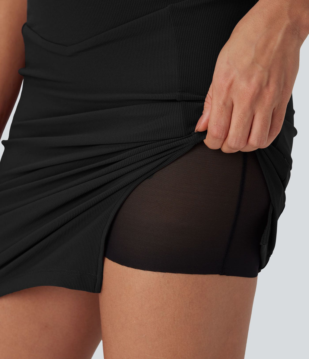 Jupe mi-longue moulante décontractée 2-en-1 gainante taille haute anti-poils d'animaux Patitoff™