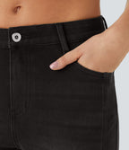 Jean skinny 7/8 décontracté taille basse Halara Flex™ avec poches zippées