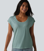 T-shirt col U manches courtes