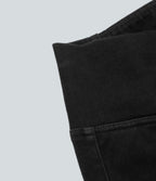 Halara Flex™ - Jean Ultra Evasé Tricot Extensible Lavé Poches Croisées Taille Haute
