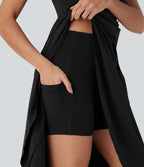 Robe décontractée mi-longue 2-pièces Breezeful™ asymétrique fluide séchage rapide avec poche E-G