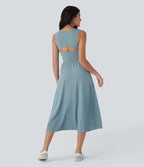 Robe active mi-longue sans manches Breezeful™ avec découpes, séchage rapide, fluide et poches pour camping