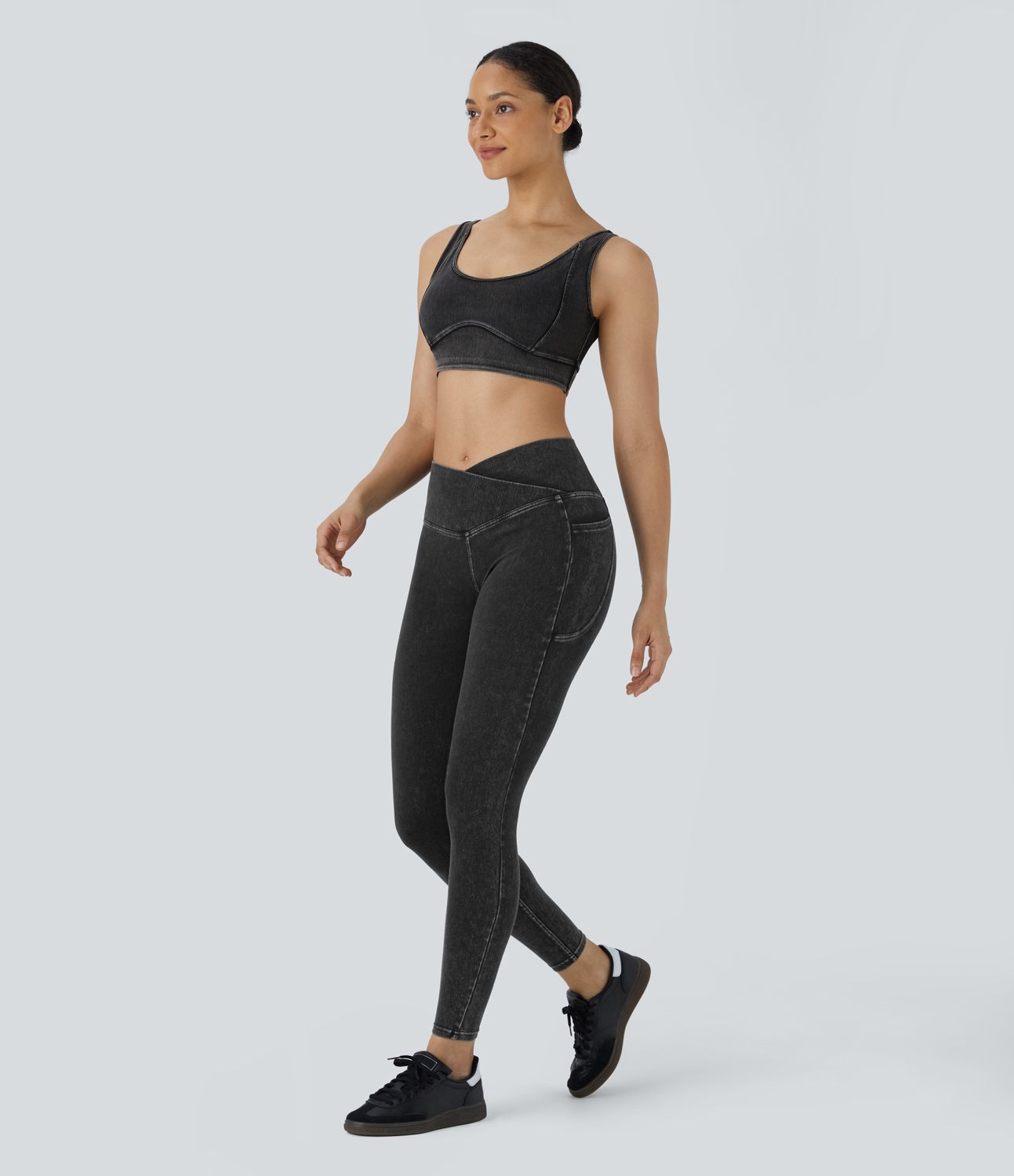 Halara Flex™ Jegging Travail Tricoté Extensible Lavé Poche Latérale Croisée