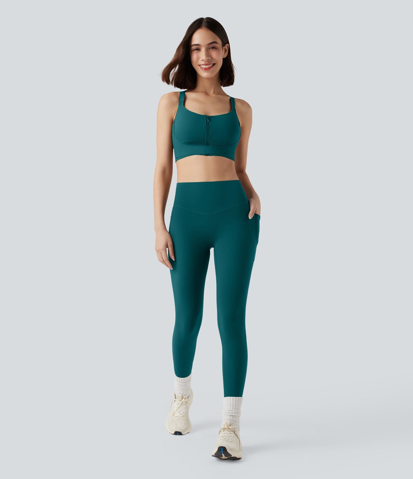 Brassière de sport course SpeedWave™ soutien intermédiaire push-up zip boucle réglable séchage rapide bonnets A-C