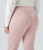Pantalon tailleur skinny Halara Flex™ grande taille taille haute pied-de-poule à carreaux avec poches