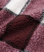 Gilet sherpa à carreaux ourlet arrondi
