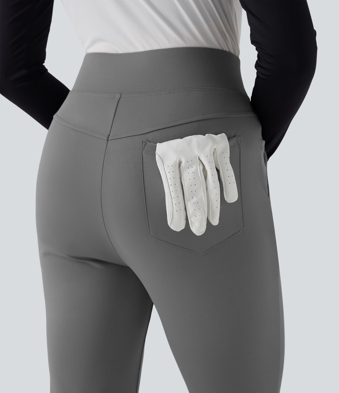 Pantalon de golf ample taille haute à séchage rapide avec poches pour tee de golf, UPF40+