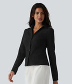 Chemise tailleur à col et manches longues avec braguette boutonnée