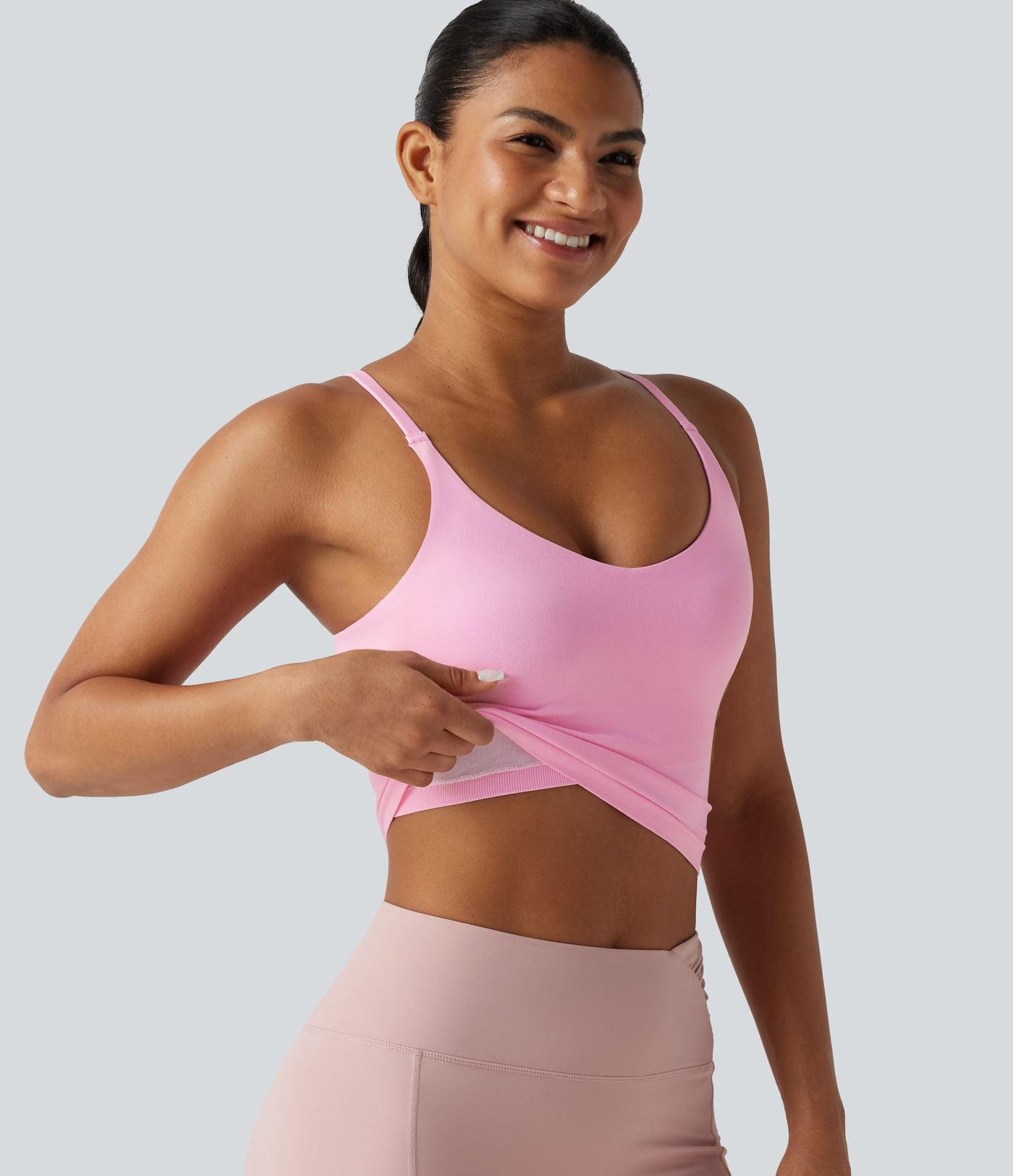 Débardeur de yoga court OneForm Seamless Flow, brassière intégrée