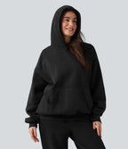 Sweat à capuche en coton molleton manches longues avec poches