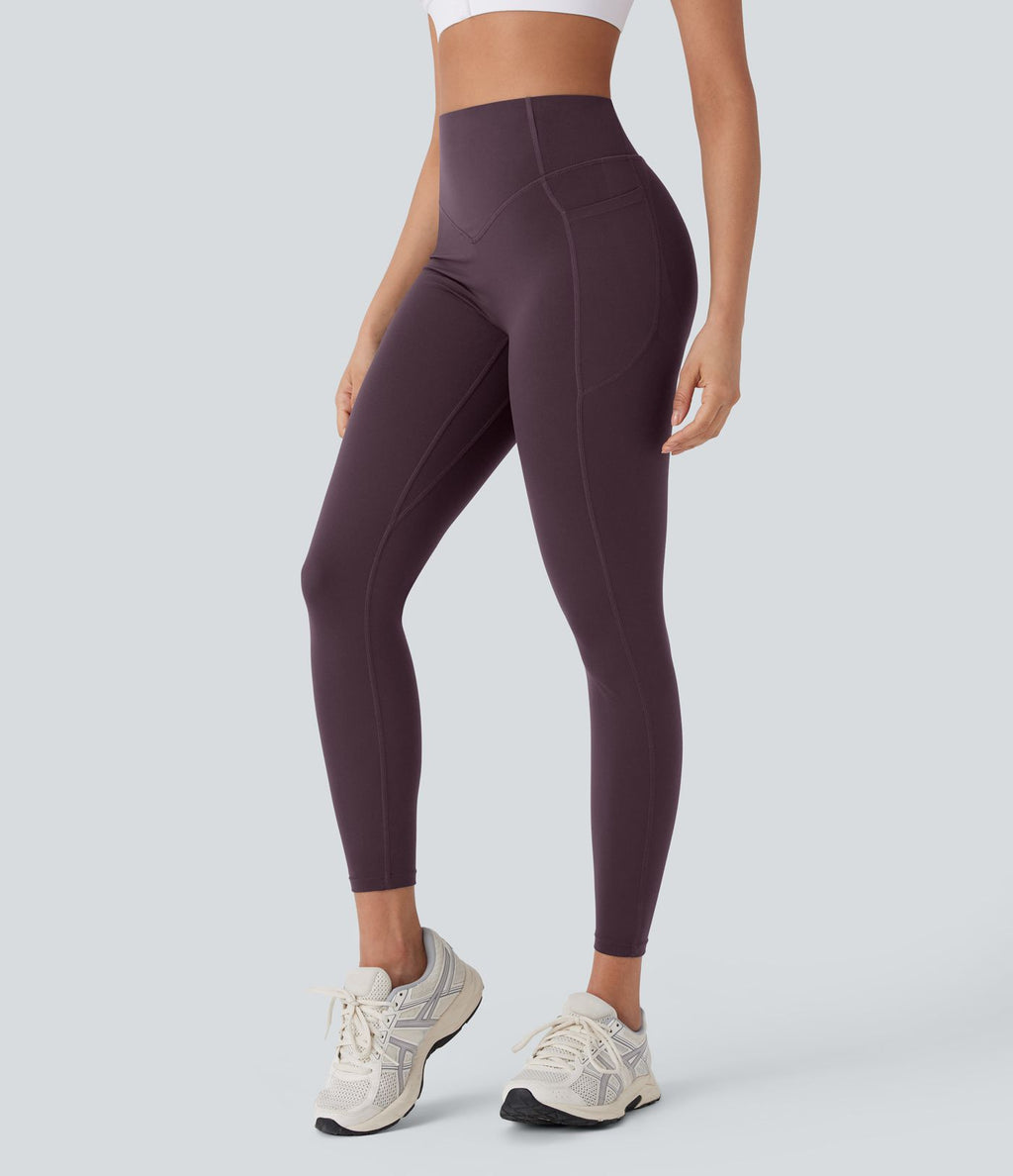 Legging de yoga gainant galbant taille haute avec fronces et poches Halara UltraSculpt™
