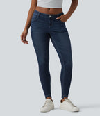 Jean skinny 7/8 décontracté taille basse Halara Flex™ avec poches