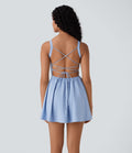 Robe ultra-courte de plage Breezeful™ dos nu avec lacets croisés et détails corset, séchage rapide