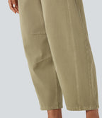 Salopette denim Halara Flex™ 7/8 coupe barrel avec poches