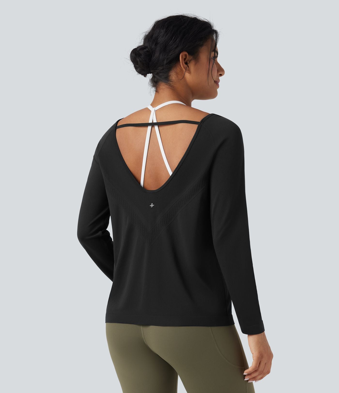 Haut de sport décolleté rond à manches longues sans couture OneForm Seamless Flow