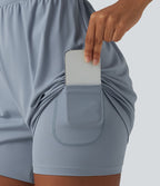 Barboteuse de yoga 2-en-1 SoftlyZero™ Airy effet frais InstantCool dos nu torsadé avec bretelles réglables, brassière intégrée et poche, accès facile Easy Peasy