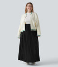 Jupe maxi fluide froncée taille haute grande taille
